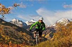Biker on the Rim Trail